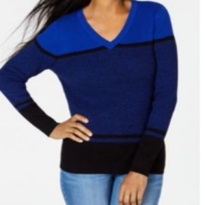 Striped V neck Sweater